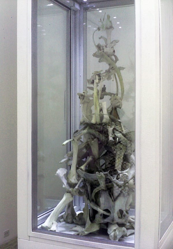 Larry Bamburg, "Bone Stack #31 Shown at 60in center, Frozen"