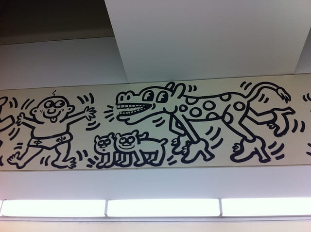 Keith Haring mural at Woodhull Hospital