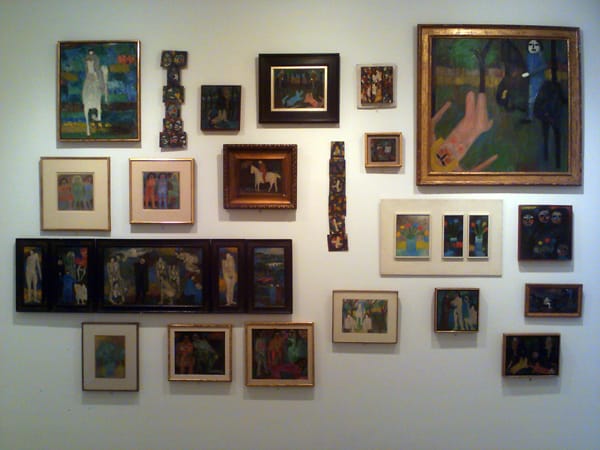 Installation view, "Faust and Other Tales: The Paintings of Jan Müller"