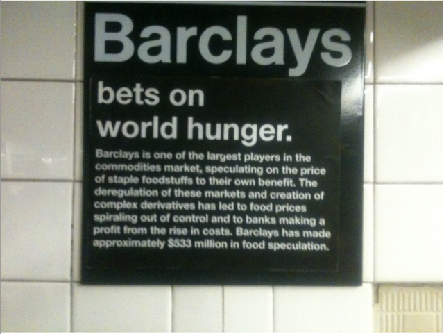 Barclays bets on world hunger.