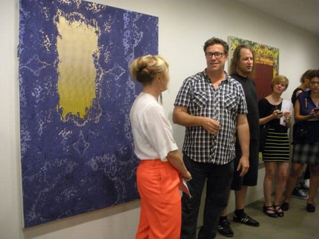 Flood talking to curator Alison Gingeras