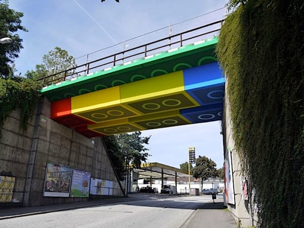 Street artist Megx's Lego-painted bridge