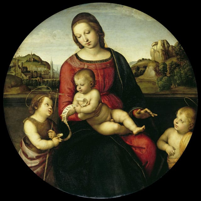 Rafael, "The Virgin and Child, John the Baptist and saint boys (Madonna Terra Nuova)"