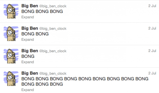 Screen shot of @big_ben_clock's Twitter feed