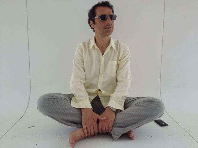 Maziar Behrooz in his Rapid Deployment Meditation Unit