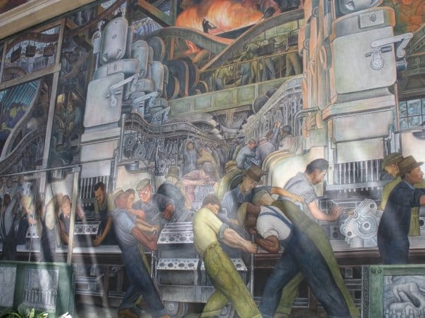 One of Diego Rivera's "Detroit Industry" murals at the DIA
