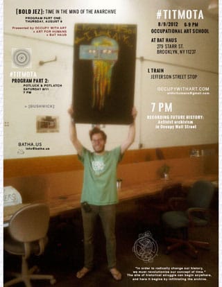 Flyer for Bold Jez's "Time in the Mind of the Anarchives" 