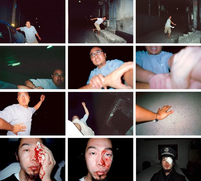 Zhao Zhao in stills from his video "Happenings/A-100-12"