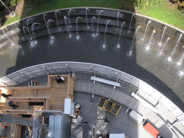 A view of Columbus Circle from six stories up