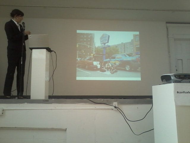 Artist Naomi Miller presenting her work