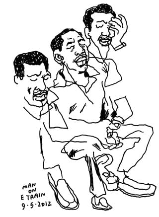 Jason Polan, "Man on E Train,"