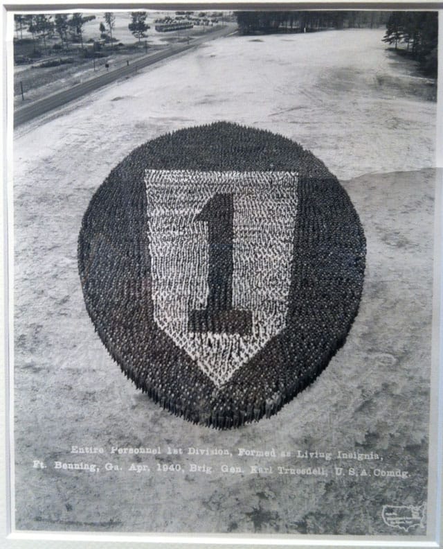 Photographer unknown, "Entire Personnel 1st Division, Formed a Living Insignia" (1940)