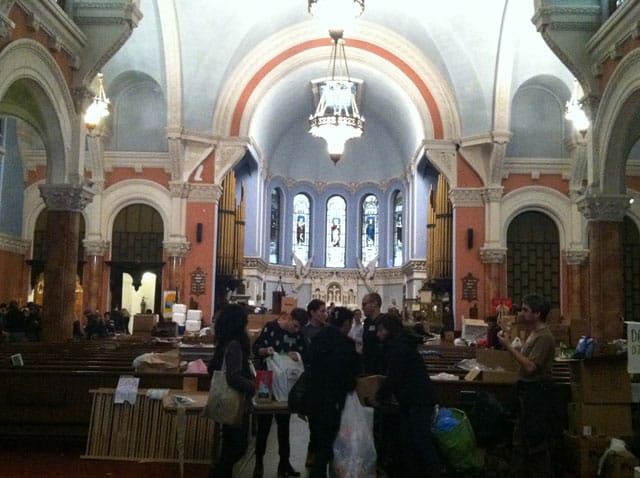 Occupy Sandy's hub at the Church of St. Luke & St. Matthew