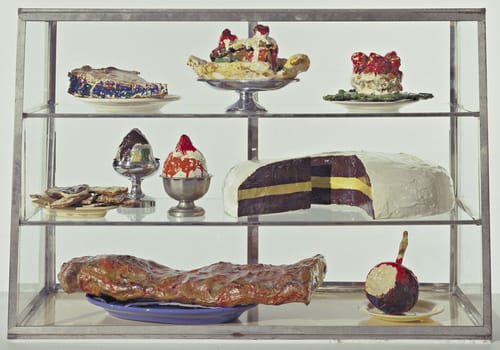 Claes Oldenburg's "Pastry Case, I" (1961–62) (Image courtesy Museum of Modern Art)