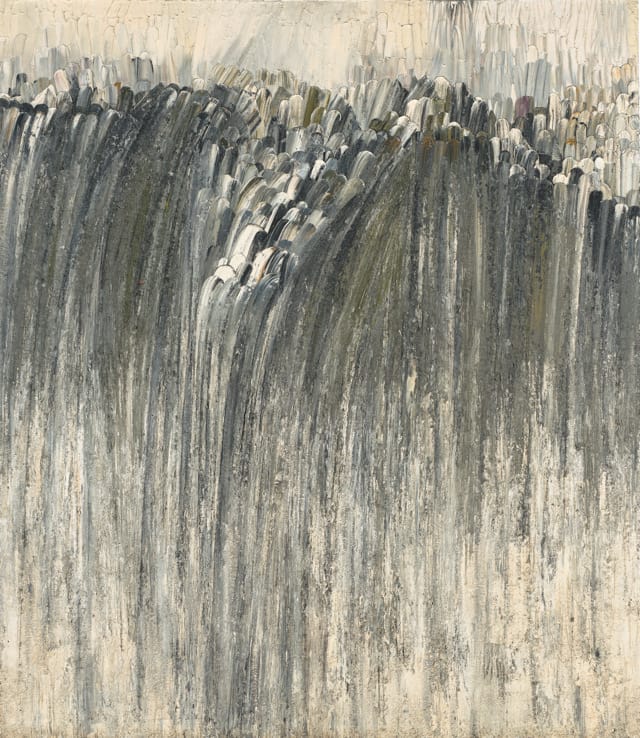 Jay DeFeo, "Origin" (1956). Oil on canvas, 92 x 79 3/4 in. (233.7 x 202.6 cm). University of California, Berkeley Art Museum and Pacific Film Archive; gift of Mr. and Mrs. John S. Hilson. (© 2012 The Jay DeFeo