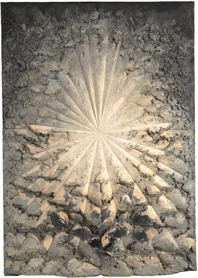 Jay DeFeo, "The Rose" (1958–66). Oil with wood and mica on canvas, 128 7/8 x 92 1/4 x 11 in. (327.3 x 234.3 x 27.9 cm). Whitney Museum of American Art, New York; gift of The Jay DeFeo Trust, Berkeley, CA, and purchase with funds from the Contemporary Painting and Sculpture Committee and the Judith Rothschild Foundation 95.170 (© 2012 The Jay DeFeo Trust/Artists Rights Society [ARS], New York; photo by BenBlackwell)