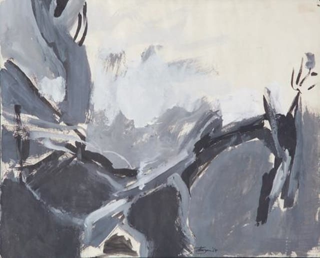 Eddie Johnson, "Manor Tree" (1964). Painting. Private collection,photo courtesy of Rago Arts.