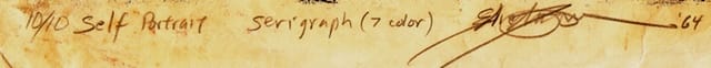 Eddie Johnson, "Self-Portrait" (detail of signature) (1964).