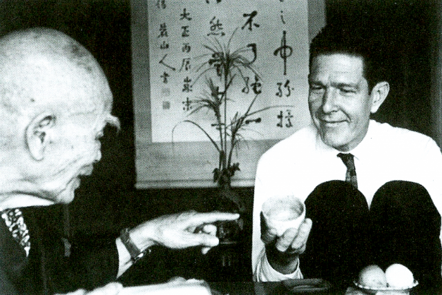 D.T. Suzuki and John Cage (Image via joelasqo.com)