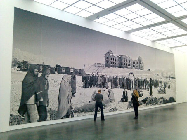 "Of what is, that it is; of what it is not, that it is not," Goshka Macuga, , 520 cm x 1740 cm,( 2012) (All images by the author for Hyperallergic)