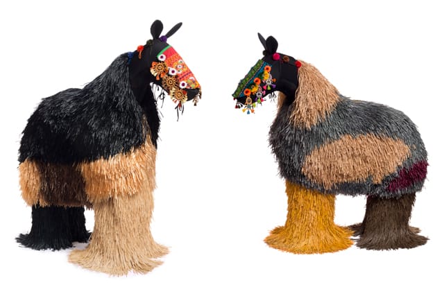 Nick Cave's Soundsuit horses (Photograph by James Prinz, Courtesy Nick Cave Studio)
