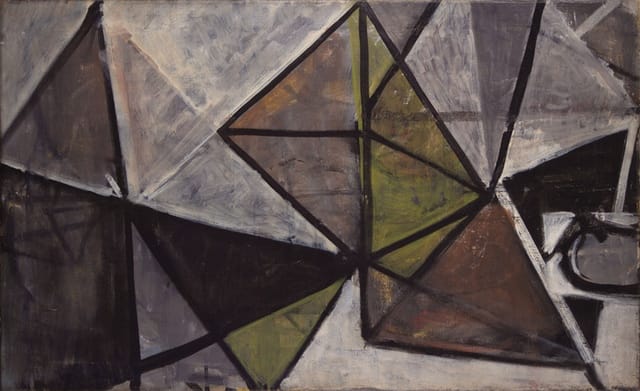 Paul Resika "Composition, April '47" (1947). Oil on canvas, 22 x 36 inches.