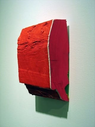 Cordy Ryman, "Red Mini" (2008). Acrylic and enamel on wood.