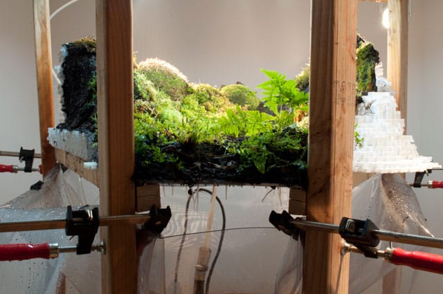 Installation view, Sterling Wells, "A Structure to View Geological Time in Pictorial Space" at A Slender Gamut (photo courtesy the gallery)