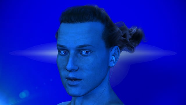 Still from Ed Atkins's "Warm, Warm, Warm Spring Mouth" (2013) (Image courtesy MoMA PS1)