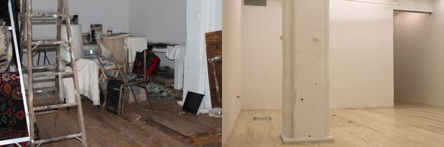 Winkleman Gallery, before and after Sandy cleanup (images via edwardwinkleman.com)
