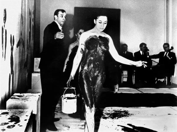 Yves Klein directing a model (Image courtesy pacific-standard.blogspot.com) 