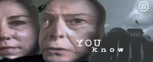 Still from Tony Oursler's music video (Screenshot by Hyperallergic)