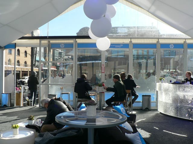 The HP Lounge, one of many Sundance branded spaces along Main Street