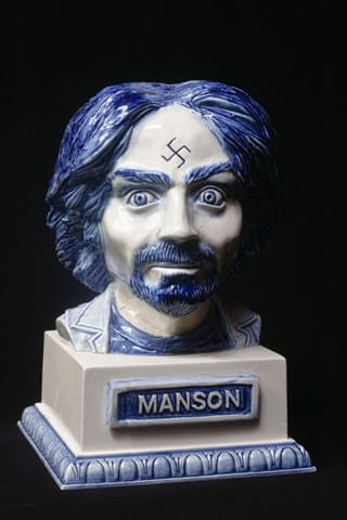A porcelain statue from Krafft's "Pitchfork Pals" series