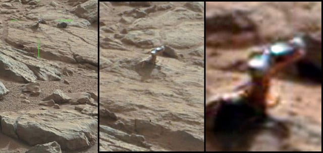 This shiny object on Mars, which was spotted by Curiosity Rover, has been generating a lot of discussion online. (via Boingboing)
