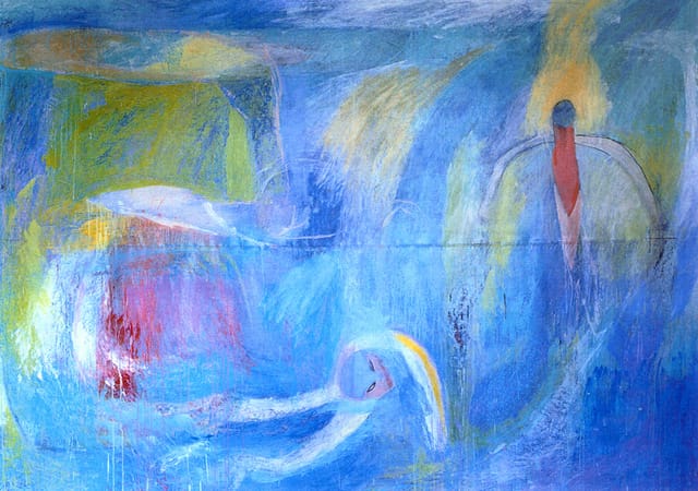 Richard Pagan, “Il Mare” ("The Sea") (1988–89), oil on canvas, 83 7/8” x 119 3/4” (click to enlarge)