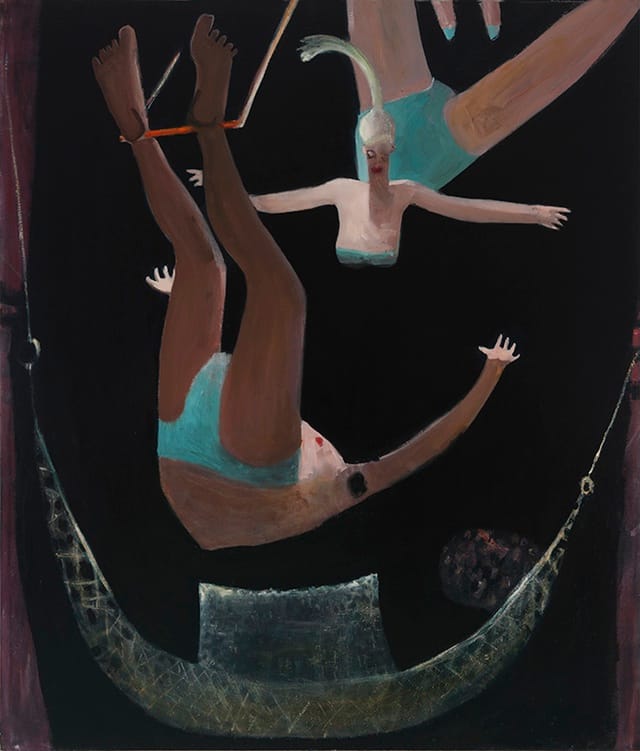 Kyle Staver, "Trapeze," (2012), oil on canvas, 68"x58"