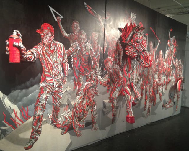 Shaka, Street Allegory (Triptych), oil, foam and plaster on canvas (all photos, unless otherwise noted, by author)