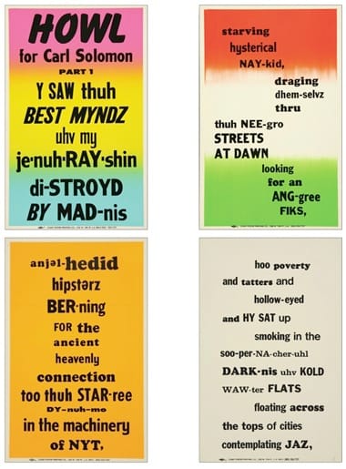 Howl postets by Allen Ruppersberg (Image courtesy ForYourArt)