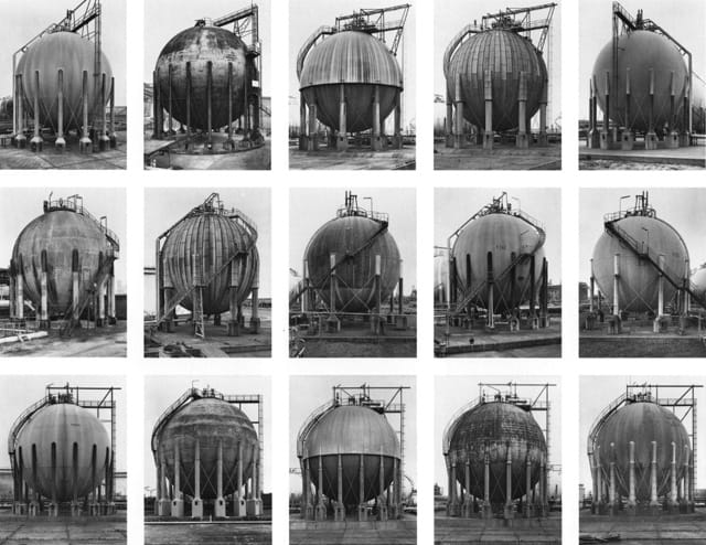 Bernd and Hilla Becher, "Gas Tanks" (1983–92) (image via C4gallery.com)