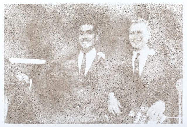 Zefrey Throwell, "Douglas Throwell #10, 20 Years Old" (2013), human ash, methamphetamine and acrylic on canvas 48"x36"