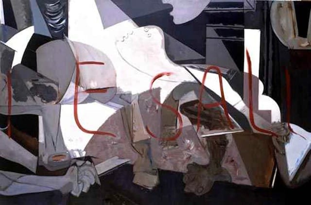 Felix Gmelin, Kill Lies All After Pablo Picasso (1937) and Tony Shafrazi (1974) (1996). (Image via Saatchi Gallery)