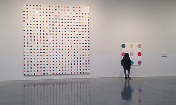 Installation shot from Hirst's 2012 Spot Paintings show at Gagosian in New York City (Photo by author)