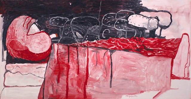 Philip Guston, "Waking Up" (1975), oil on canvas, 67 x 129 inches