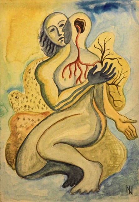 Ismael Nery, "Duas Figuras" (1930) (via Galeria Espaço Arte)