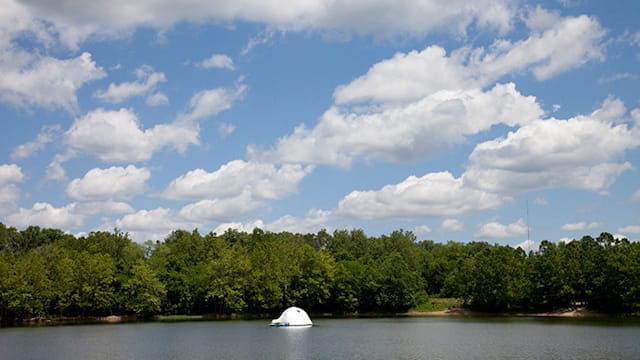 Andrea Zittel's, "Indy Island," (2010) at The Virginia B. Fairbanks Art & Nature Park: 100 Acres, of the IMA. (Image from the IMA)