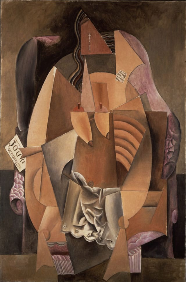 Pablo Picasso, "Femme assise dans un fauteuil (Eva) (Woman in an Armchair)" (1913), oil on canvas, 59 x 39 1/8 in. (148 x 99 cm), Leonard A. Lauder Cubist Collection; 2013 Estate of Pablo Picasso/Artists Rights Society (ARS), New York