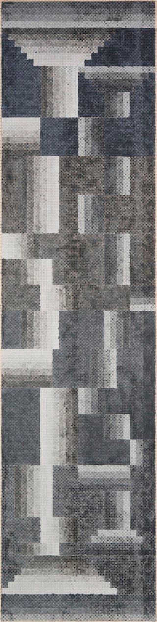 Joe Zucker, “Achaemenid Empire” (2012), 96” by 24” watercolor/gypsum, plywood