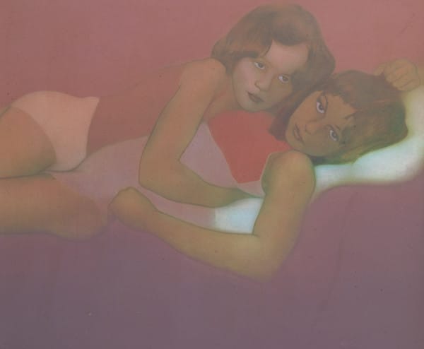 Graham Ovenden's "Two Girls" (1971-73) (Image via onlinegalleries.com)
