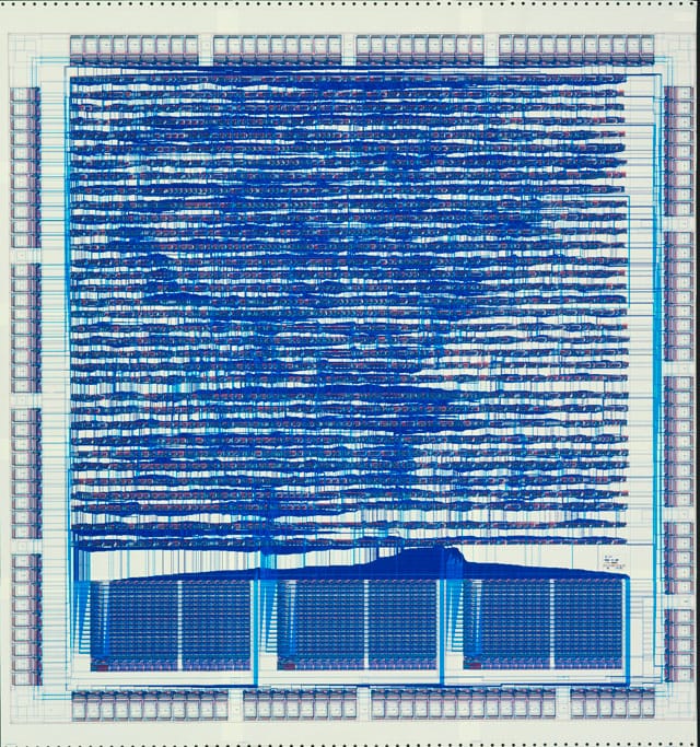 Hewlett-Packard Company, Diagram of Central Processing Unit Chip (Microprocessor) (1987), computer-generated plot on paper, 36 x 33 3/4" 